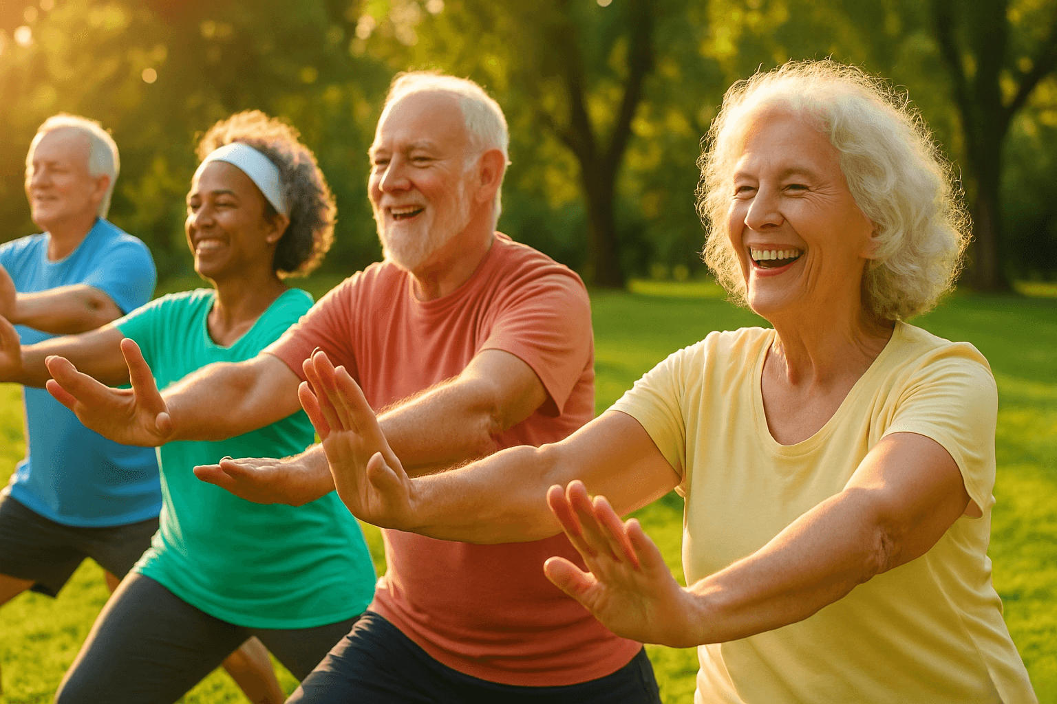 Active seniors walking